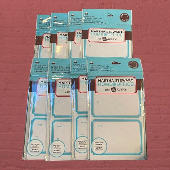 Martha Stewart Avery Shipping Labels Blue 72461 Lot of 8, 144 Total Home Office - Picture 1 of 7